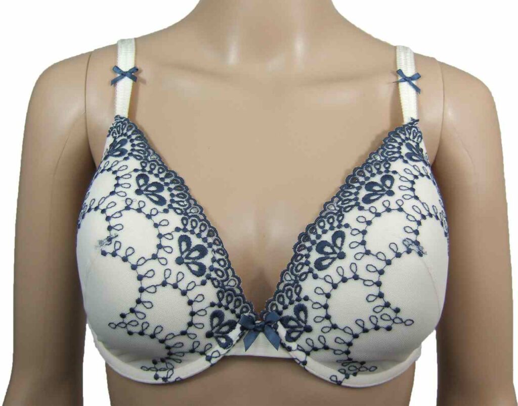 Marks & Spencer Embroidered Underwired plunged Bra and High leg knickers